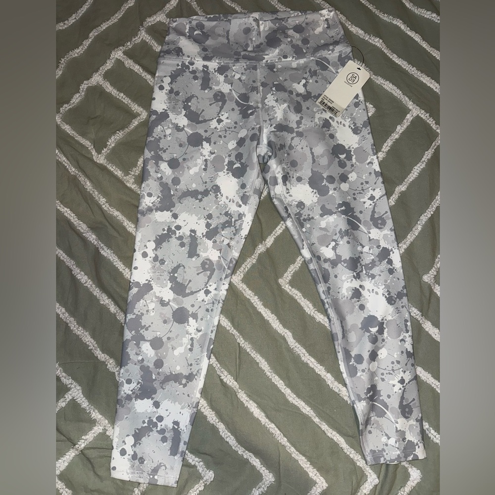 Gray Splatter Print Leggings